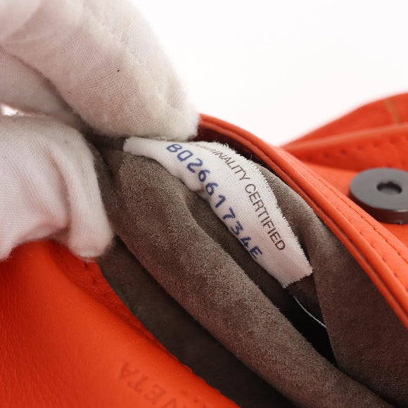 BOTTEGA VENETA INTRECCIATO Shoulder Bag Leather Orange Auth 176058