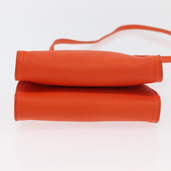BOTTEGA VENETA INTRECCIATO Shoulder Bag Leather Orange Auth 176058