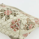 BOTTEGA VENETA INTRECCIATO Accessoire-Beutel Leder Elfenbein Gold Auth 176059A-9