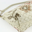 BOTTEGA VENETA INTRECCIATO Accessoire-Beutel Leder Elfenbein Gold Auth 176059A-14