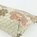 BOTTEGA VENETA INTRECCIATO Accessoire-Beutel Leder Elfenbein Gold Auth 176059A-15