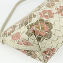 BOTTEGA VENETA INTRECCIATO Accessoire-Beutel Leder Elfenbein Gold Auth 176059A-16