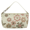 BOTTEGA VENETA INTRECCIATO Accessoire-Beutel Leder Elfenbein Gold Auth 176059A-13