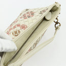 BOTTEGA VENETA INTRECCIATO Accessoire-Beutel Leder Elfenbein Gold Auth 176059A-6