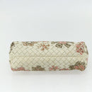 BOTTEGA VENETA INTRECCIATO Accessoire-Beutel Leder Elfenbein Gold Auth 176059A-5