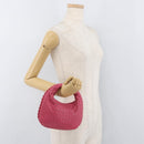 BOTTEGA VENETA INTRECCIATO Hand Pouch Leather Pink 189227 Auth 176060V-21