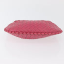 BOTTEGA VENETA INTRECCIATO Hand Pouch Leather Pink 189227 Auth 176060V-5