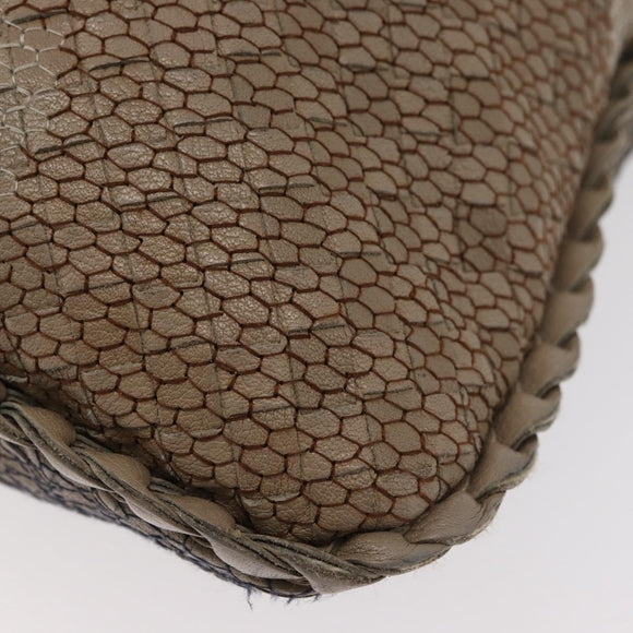 BOTTEGA VENETA INTRECCIATO Hobo Shoulder Bag Leather Gray Auth 176061V