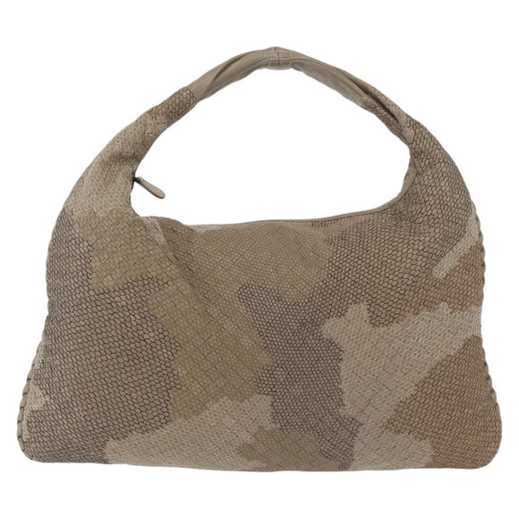 BOTTEGA VENETA INTRECCIATO Hobo Shoulder Bag Leather Gray Auth 176061V
