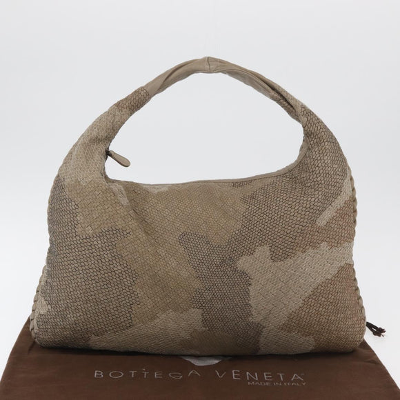 BOTTEGA VENETA INTRECCIATO Hobo Shoulder Bag Leather Gray Auth 176061V