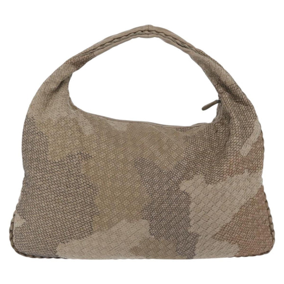 BOTTEGA VENETA INTRECCIATO Hobo Shoulder Bag Leather Gray Auth 176061V