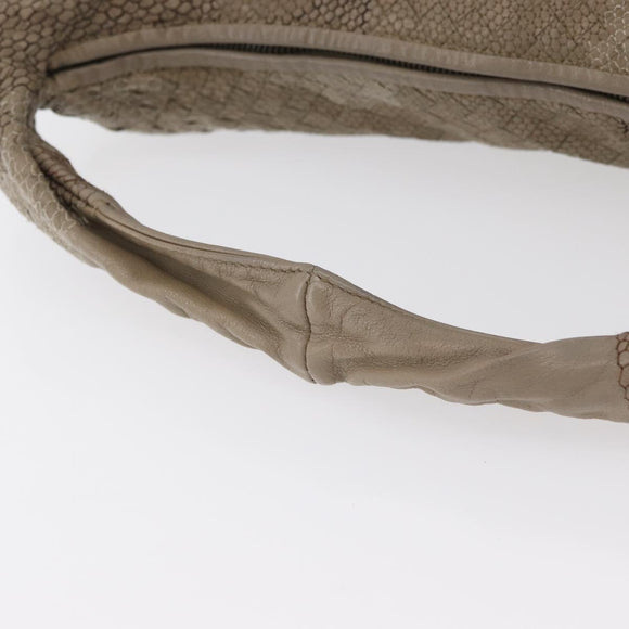 BOTTEGA VENETA INTRECCIATO Hobo Shoulder Bag Leather Gray Auth 176061V