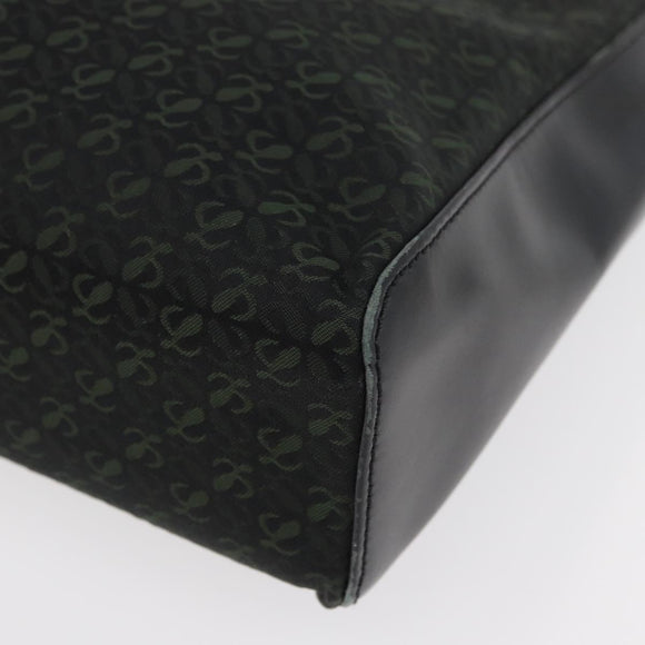 LOEWE Hand Bag Nylon Green Gold Auth 176062A