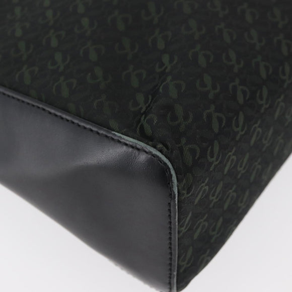 LOEWE Hand Bag Nylon Green Gold Auth 176062A