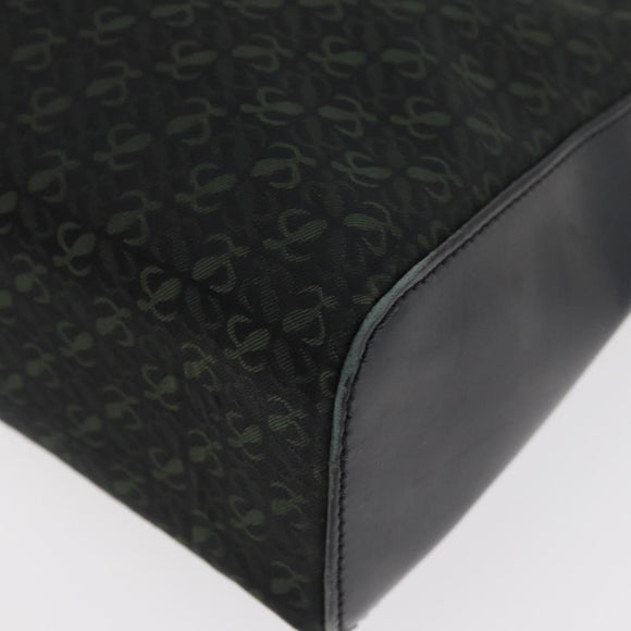 LOEWE Hand Bag Nylon Green Gold Auth 176062A