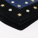 SAINT LAURENT Shoulder Bag Suede Black Gold Silver Auth 176065A-14