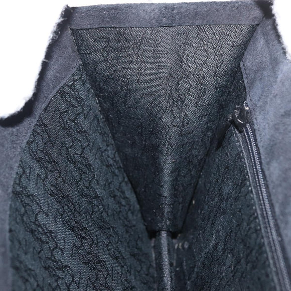 SAINT LAURENT Shoulder Bag Suede Black Gold Silver Auth 176065A