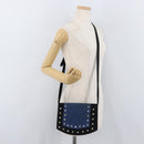 SAINT LAURENT Shoulder Bag Suede Black Gold Silver Auth 176065A-21