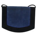 SAINT LAURENT Shoulder Bag Suede Black Gold Silver Auth 176065A-2
