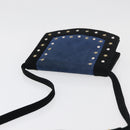 SAINT LAURENT Shoulder Bag Suede Black Gold Silver Auth 176065A-6