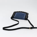 SAINT LAURENT Shoulder Bag Suede Black Gold Silver Auth 176065A-7