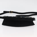 SAINT LAURENT Shoulder Bag Suede Black Gold Silver Auth 176065A-5