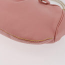 Salvatore Ferragamo Gancini Chain Shoulder Pouch Leather Pink Gold Auth 176068A-11