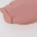 Salvatore Ferragamo Gancini Chain Shoulder Pouch Leather Pink Gold Auth 176068A-12