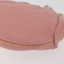 Salvatore Ferragamo Gancini Chain Shoulder Pouch Leather Pink Gold Auth 176068A-14