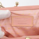 Salvatore Ferragamo Gancini Chain Shoulder Pouch Leather Pink Gold Auth 176068A-16