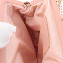 Salvatore Ferragamo Gancini Chain Shoulder Pouch Leather Pink Gold Auth 176068A-19