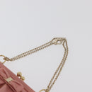 Salvatore Ferragamo Gancini Chain Shoulder Pouch Leather Pink Gold Auth 176068A-8