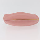 Salvatore Ferragamo Gancini Chain Shoulder Pouch Leather Pink Gold Auth 176068A-9