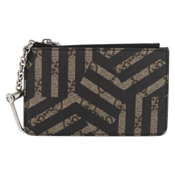 GUCCI GG Supreme GG Caleido Coin Purse PVC Beige Silver 411818 Auth 176069A