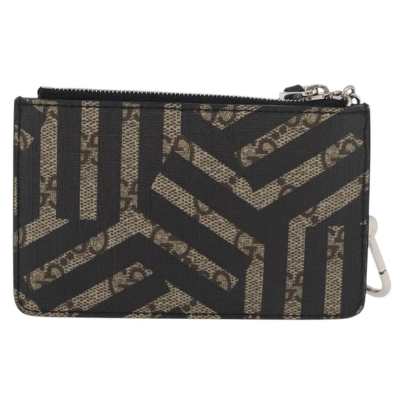 GUCCI GG Supreme GG Caleido Coin Purse PVC Beige Silver 411818 Auth 176069A
