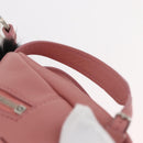 FENDI Monster Eyes Bag Charm Leather Pink Silver Auth 176072A-14