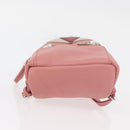 FENDI Monster Eyes Bag Charm Leather Pink Silver Auth 176072A-5