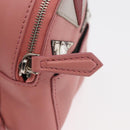 FENDI Monster Eyes Bag Charm Leather Pink Silver Auth 176072A-19