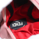 FENDI Monster Eyes Bag Charm Leather Pink Silver Auth 176072A-11