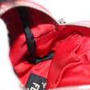 FENDI Monster Eyes Bag Charm Leather Pink Silver Auth 176072A-21