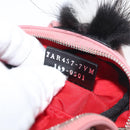 FENDI Monster Eyes Bag Charm Leather Pink Silver Auth 176072A-12