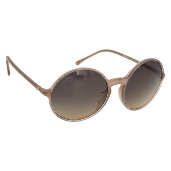 CHANEL COCO Mark Sunglasses plastic Beige CC Auth 176077A