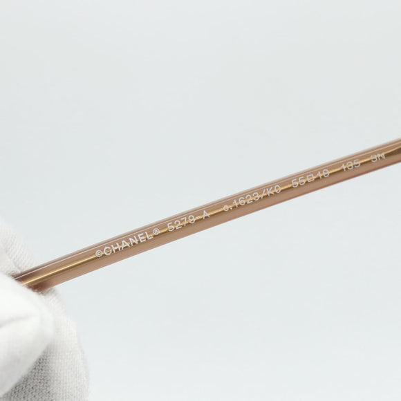 CHANEL COCO Mark Sunglasses plastic Beige CC Auth 176077A