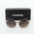 CHANEL COCO Mark Sunglasses plastic Beige CC Auth 176077A-12