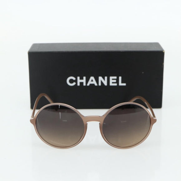 CHANEL COCO Mark Sunglasses plastic Beige CC Auth 176077A