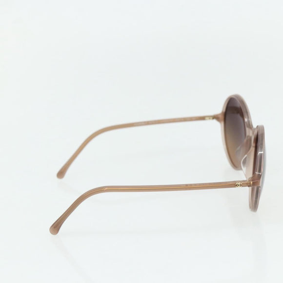 CHANEL COCO Mark Sunglasses plastic Beige CC Auth 176077A