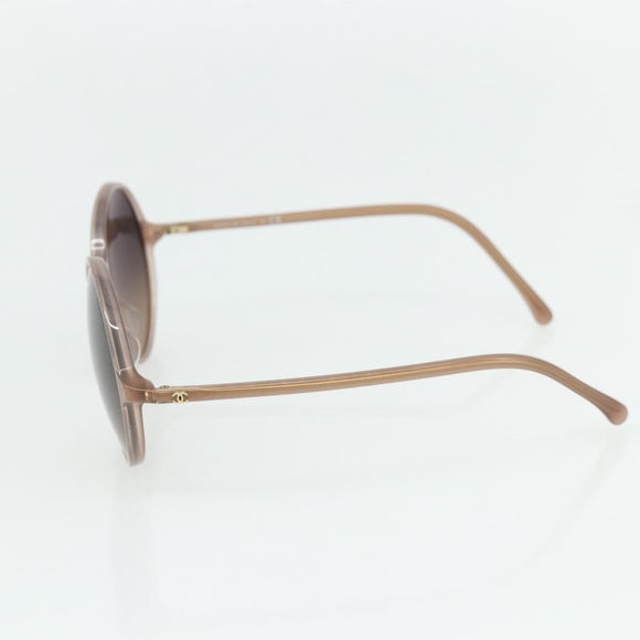 CHANEL COCO Mark Sunglasses plastic Beige CC Auth 176077A