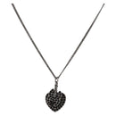 CHANEL COCO Mark Necklace metal Black CC Auth 176078A-1