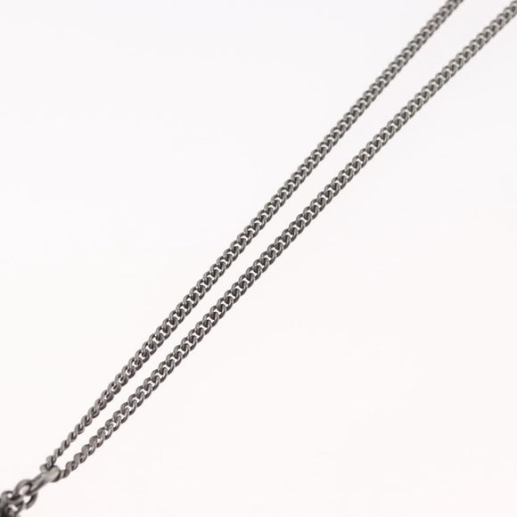 CHANEL COCO Mark Necklace metal Black CC Auth 176078A