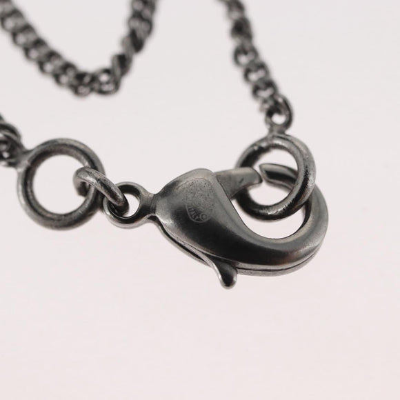 CHANEL COCO Mark Necklace metal Black CC Auth 176078A